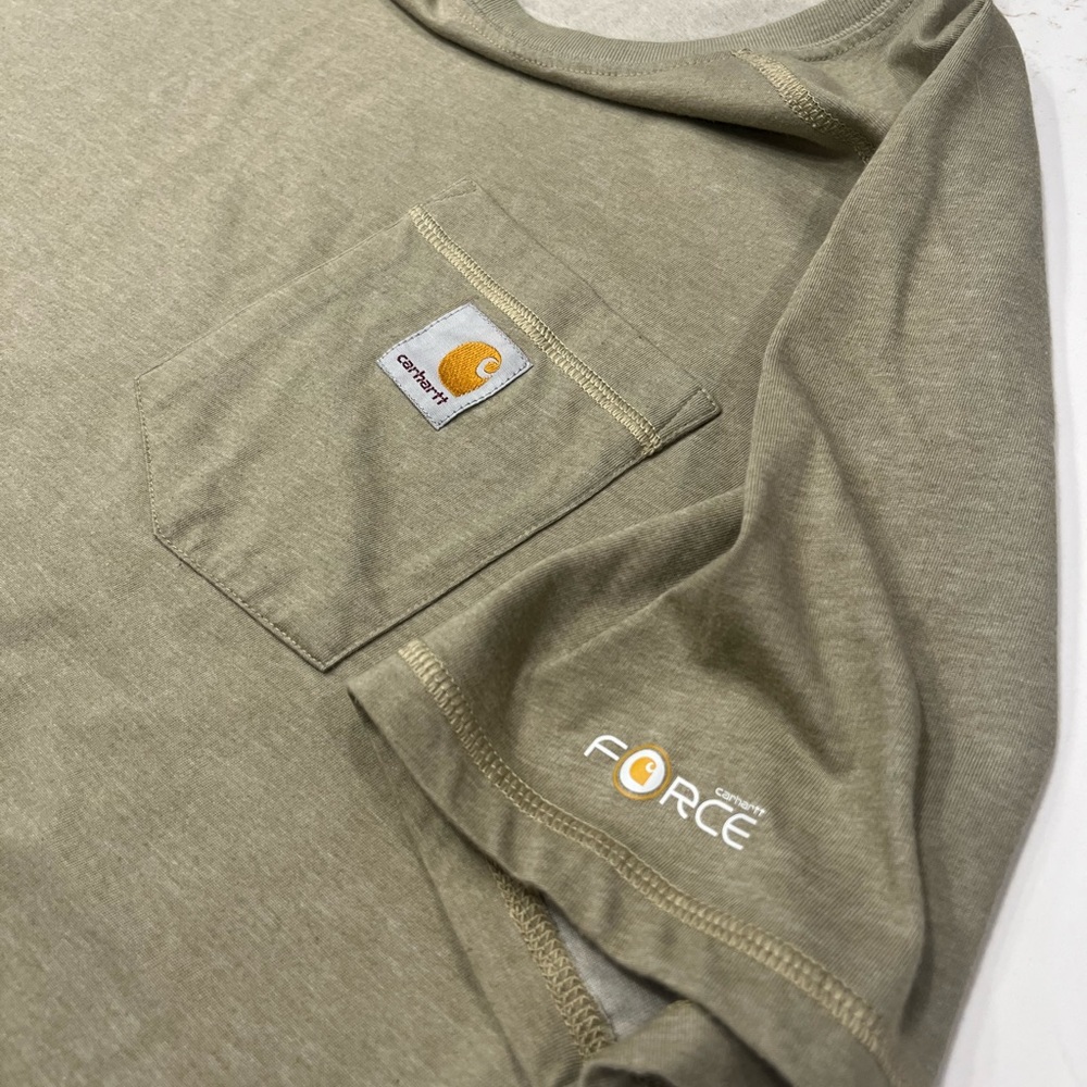 KHAKI CARHARTT FORCE RELAXED FIT MIDWEIGHT SHORT-SLEEVE POCKET T-SHIRT